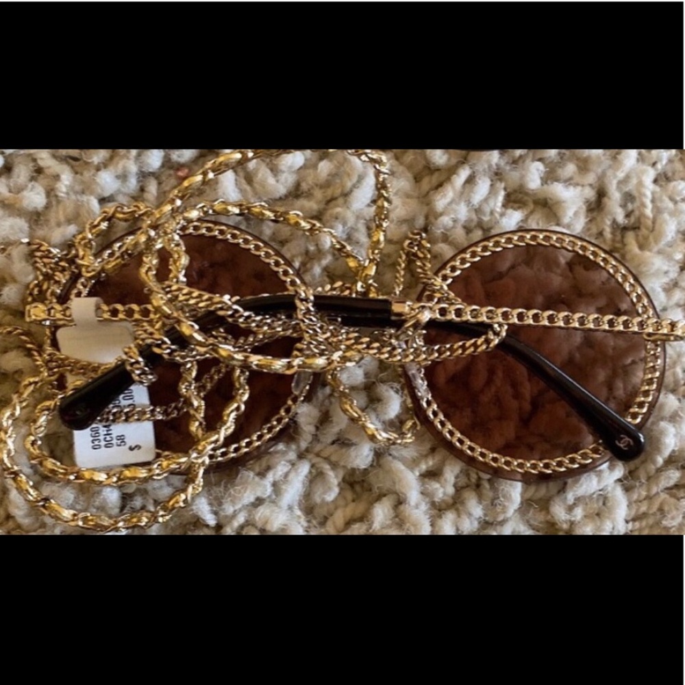 NEW, AUTHENTIC CHANEL 4245 LIGHT BROWN With Chain - Picture 2 of 6